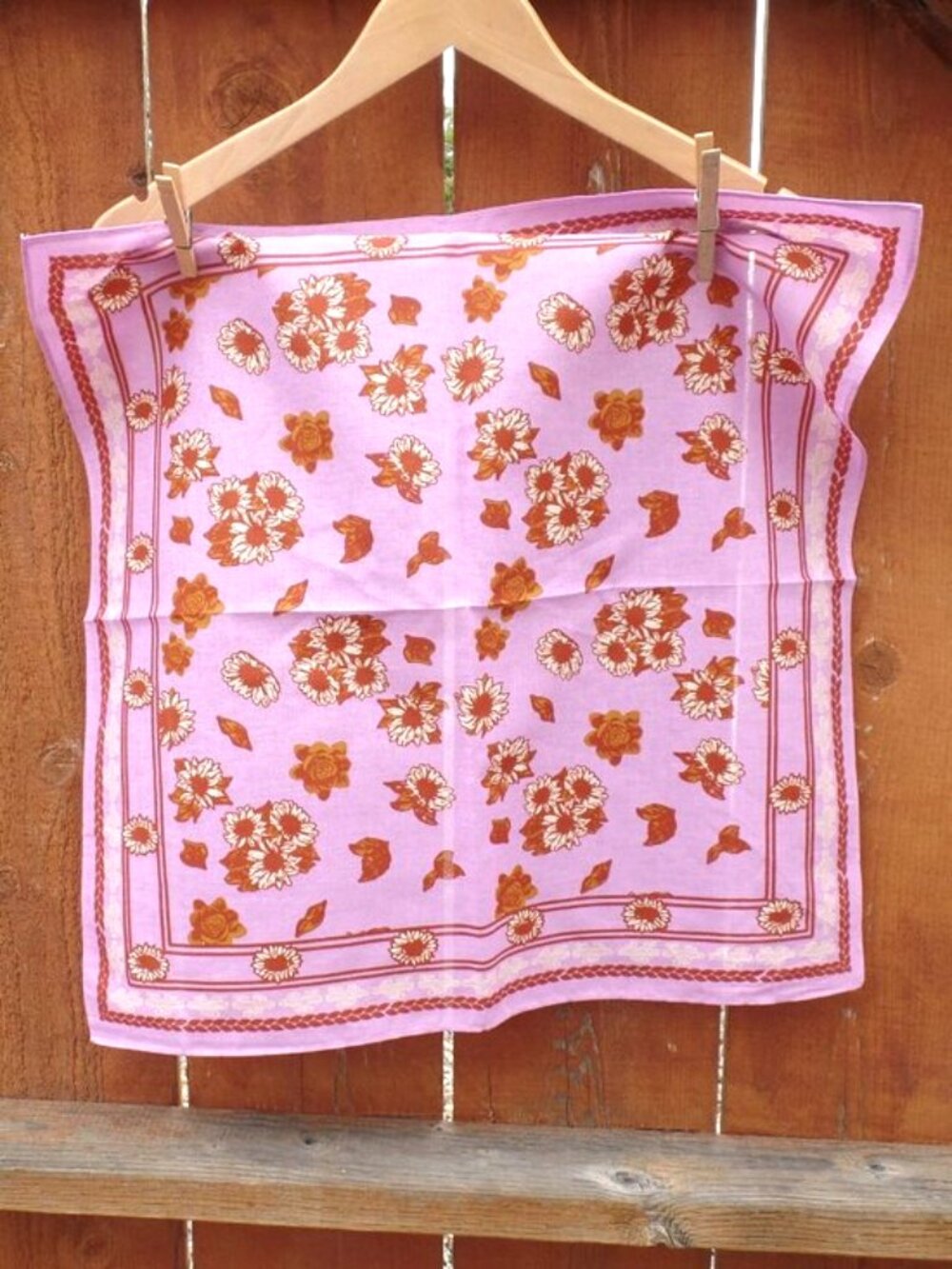 Western Cowboy Pink Floral Scarf NEW